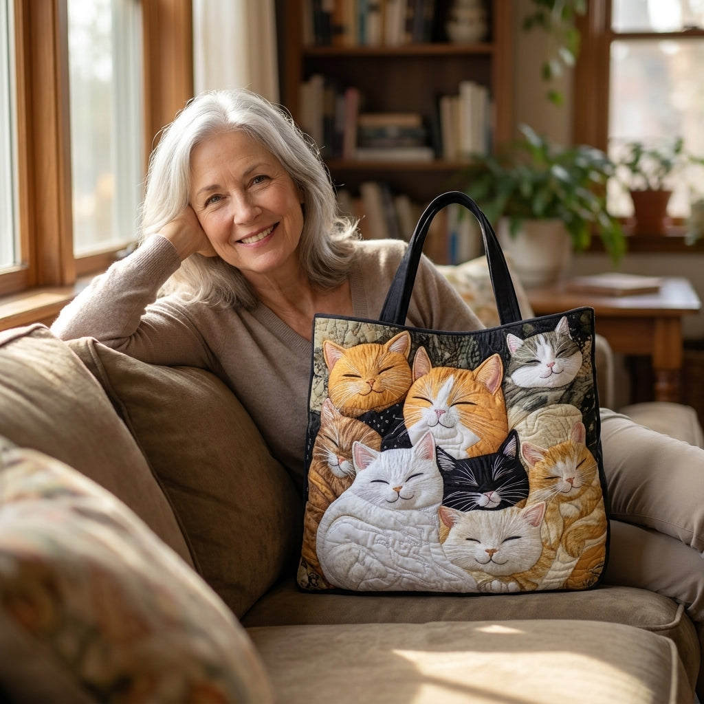 Bolso Artesanal Acolchado — Gatitos Dormidos: en contexto