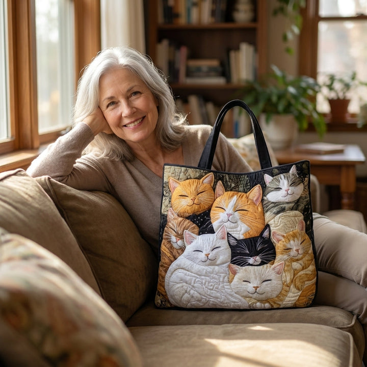 Bolso Artesanal Acolchado — Gatitos Dormidos: en contexto