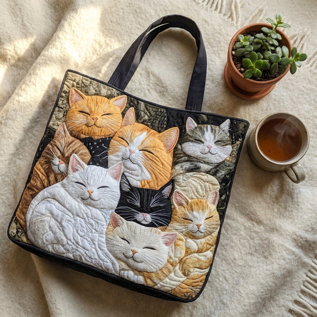 Bolso Artesanal Acolchado — Gatitos Dormidos: combinado