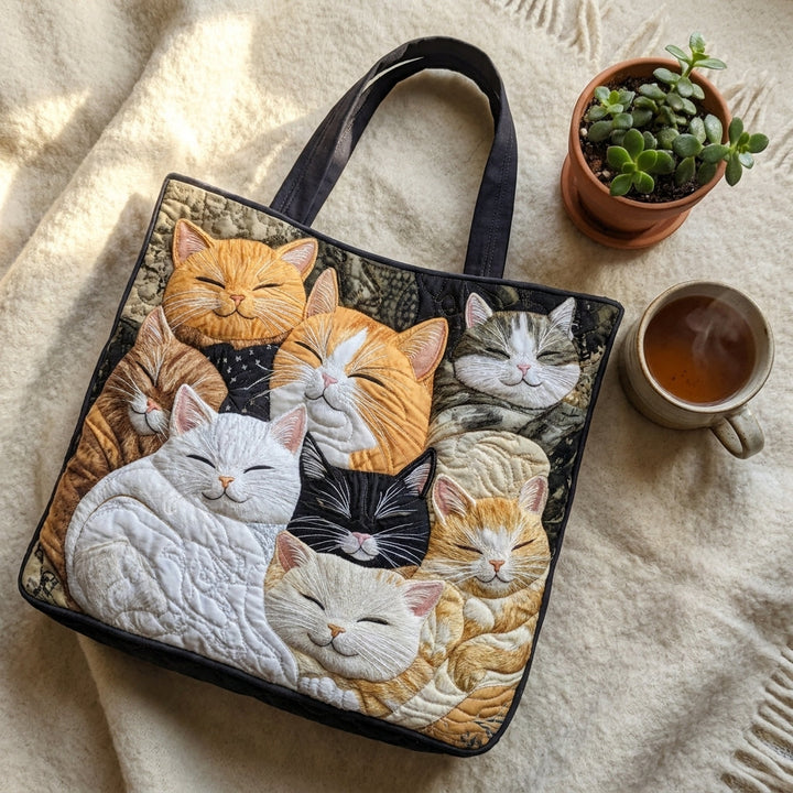 Bolso Artesanal Acolchado — Gatitos Dormidos: combinado