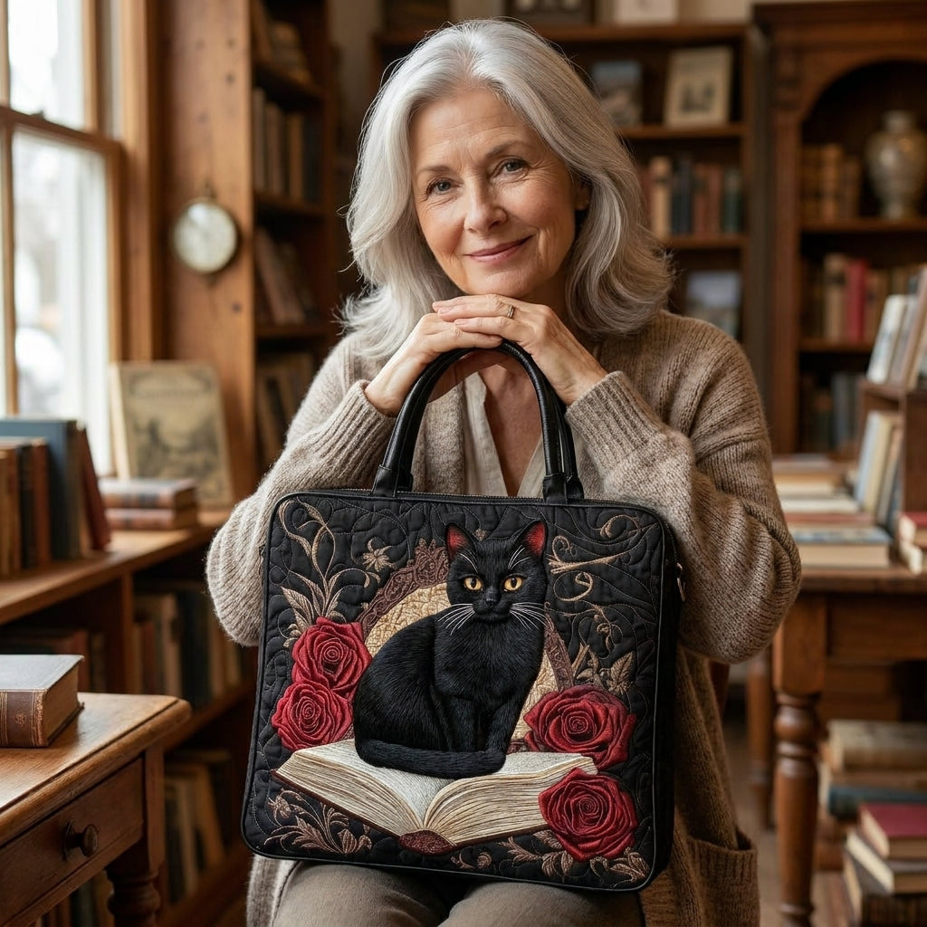 Bolso Artesanal Acolchado — Gato Negro sobre Libros: en contexto