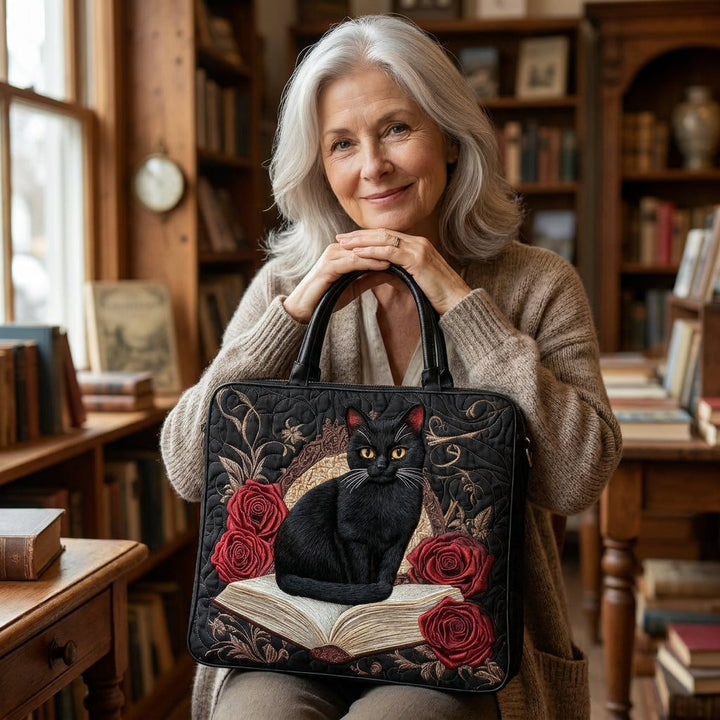 Bolso Artesanal Acolchado — Gato Negro sobre Libros: en contexto