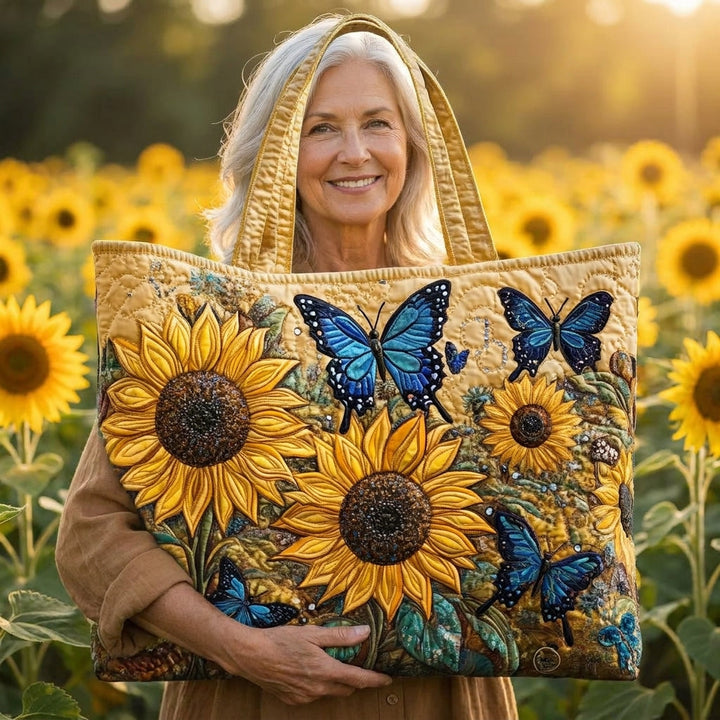 Bolso Artesanal — Girasoles y Mariposas Azules: en contexto