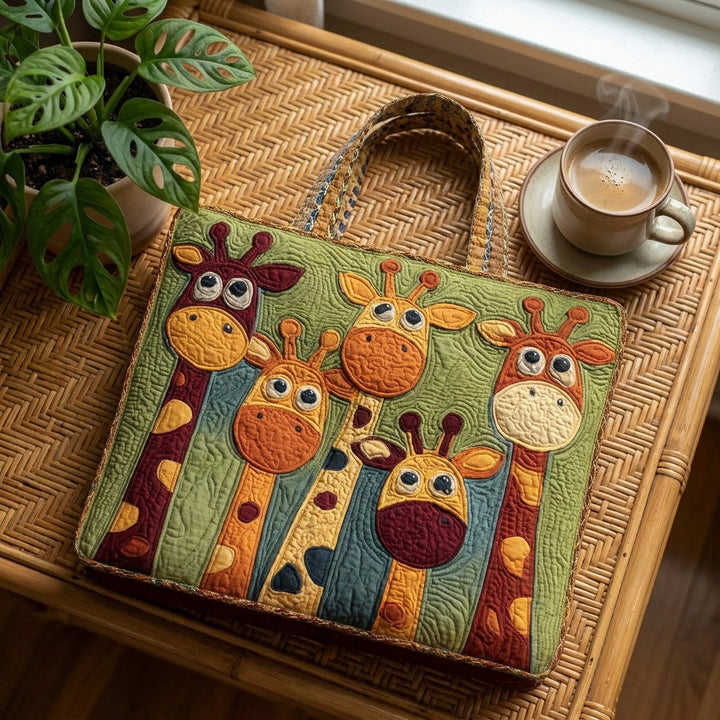 Bolso Tote Acolchado — Jirafa: combinado