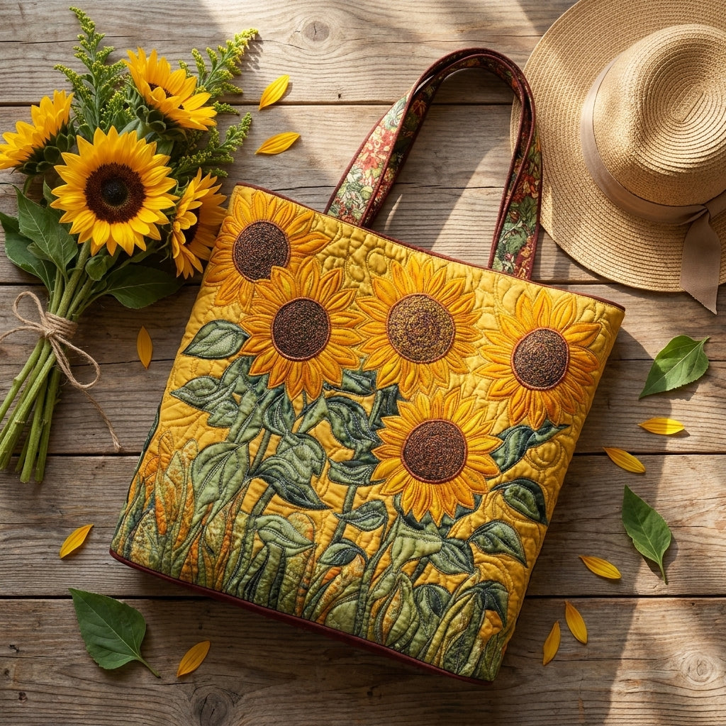 Bolso Acolchado Clásico — Girasoles: combinado