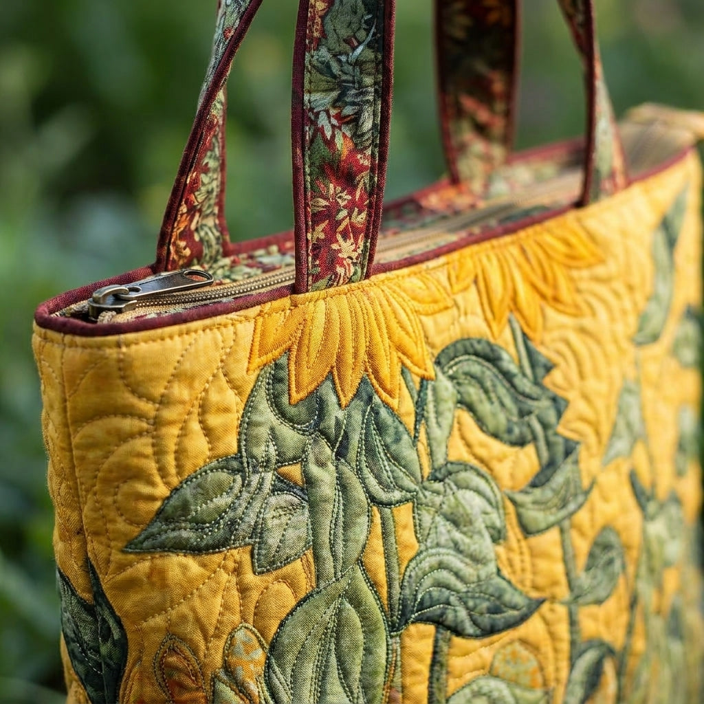 Bolso Acolchado Clásico — Girasoles: detalle