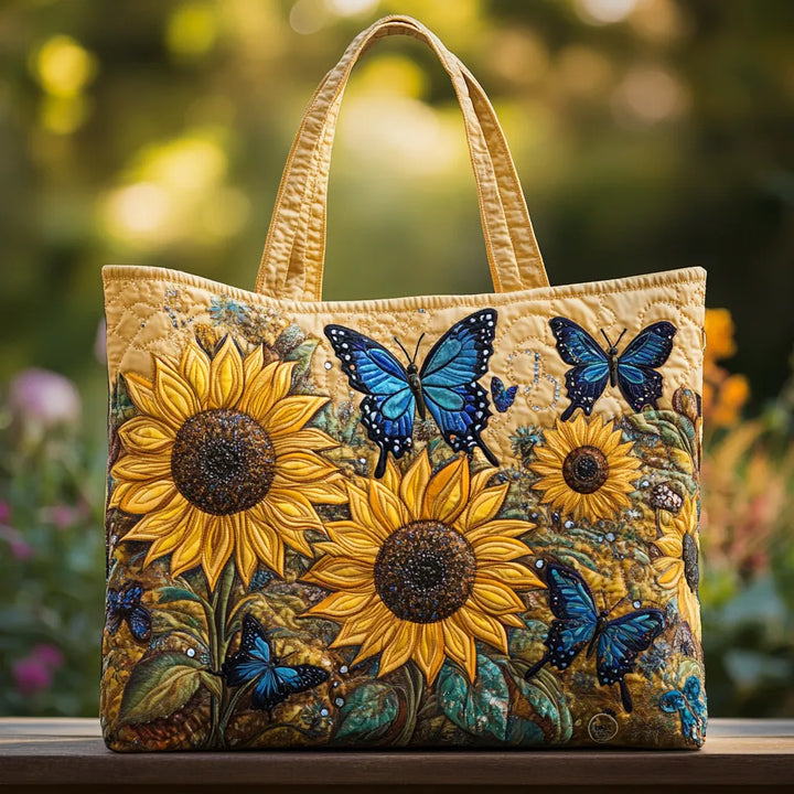 Bolso Artesanal — Girasoles y Mariposas Azules