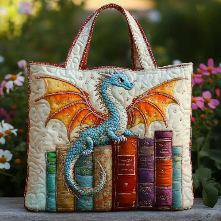 Bolso Acolchado — Dragón Esmeralda Guardián de Libros
