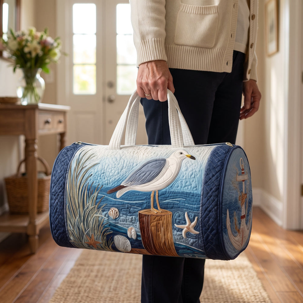 Bolso de Viaje Acolchado — Gaviota Costera: en uso