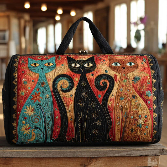 Bolso de Viaje Acolchado — Trío de Gatos Encantados