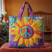 Bolso Tote Acolchado — Girasol al Amanecer