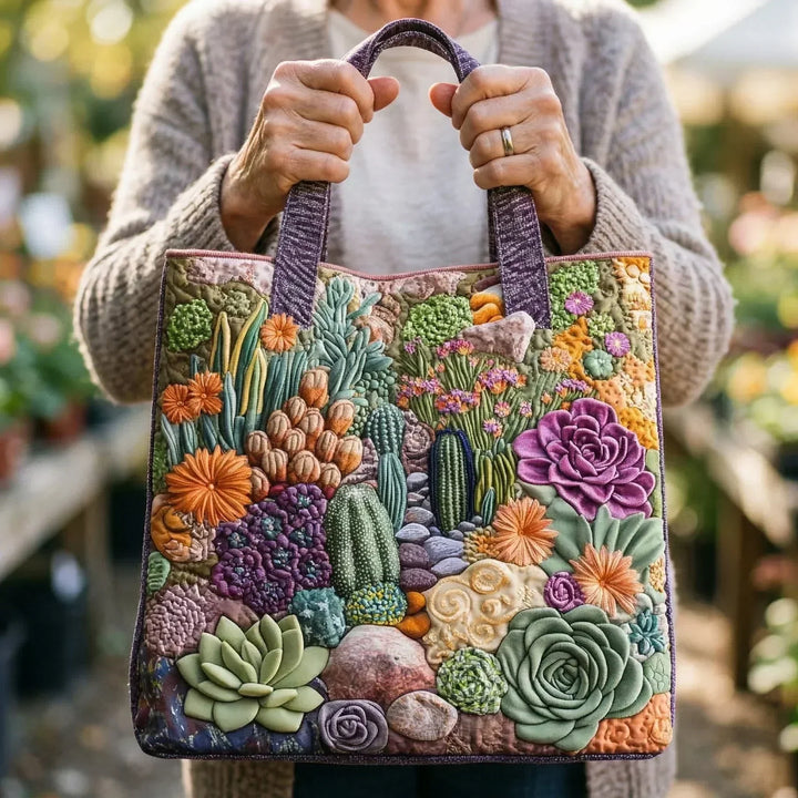 Bolso Tote Artesanal — Jardín de Suculentas