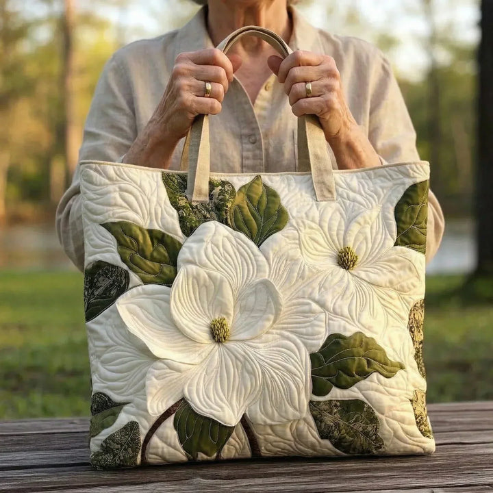 Bolso Tote Artesanal Acolchado — Azucenas Blancas Elegantes