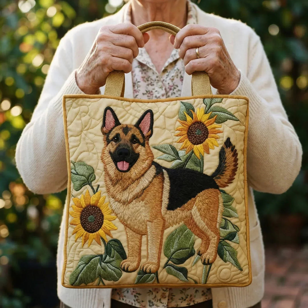 Bolso Artesanal — Pastor Alemán Floral