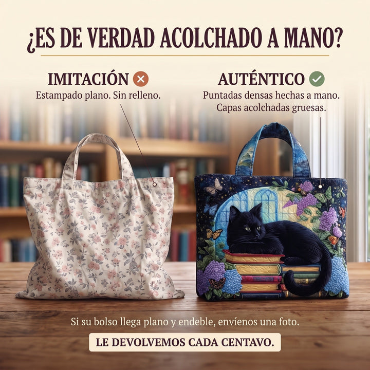 Bolso Artesanal — Gato Negro sobre Libros