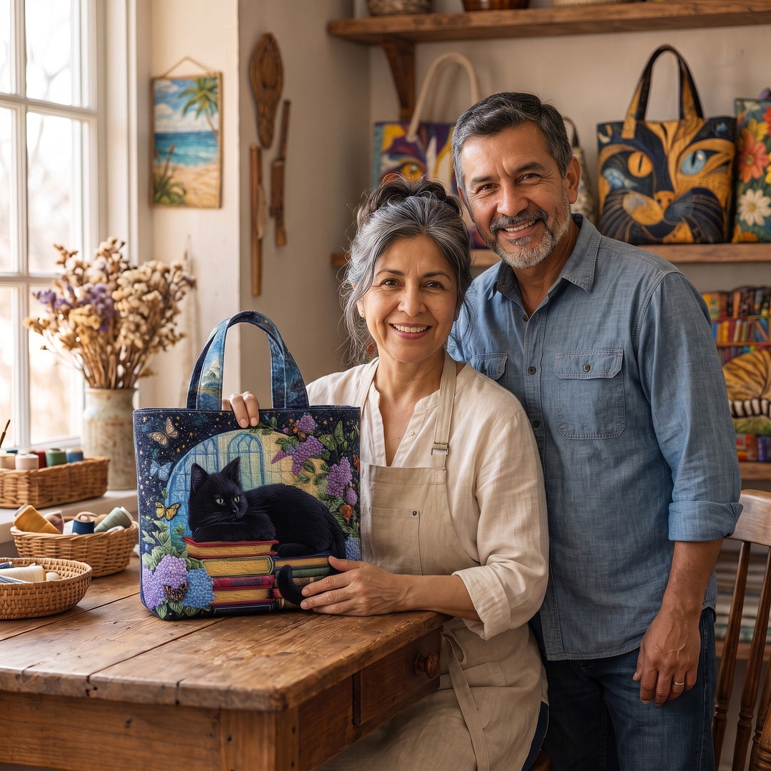 Bolso Artesanal — Gato Negro sobre Libros
