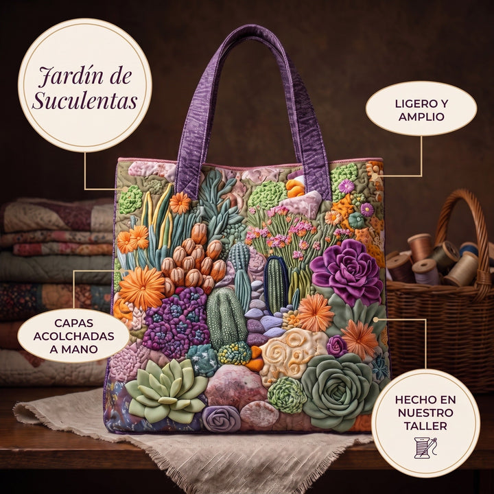 Bolso Tote Artesanal — Jardín de Suculentas