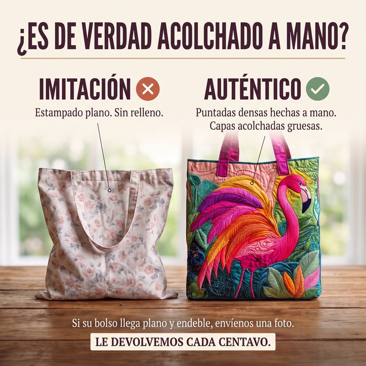 Bolso Tote Acolchado — Flamenco Arcoíris