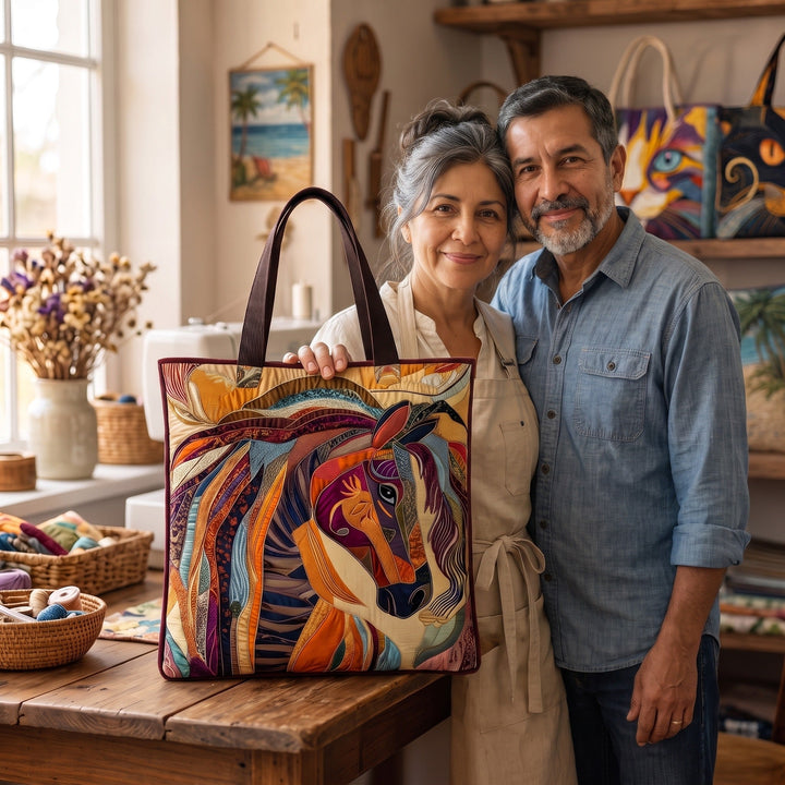 Bolso Artesanal — Caballo de Mosaico Multicolor