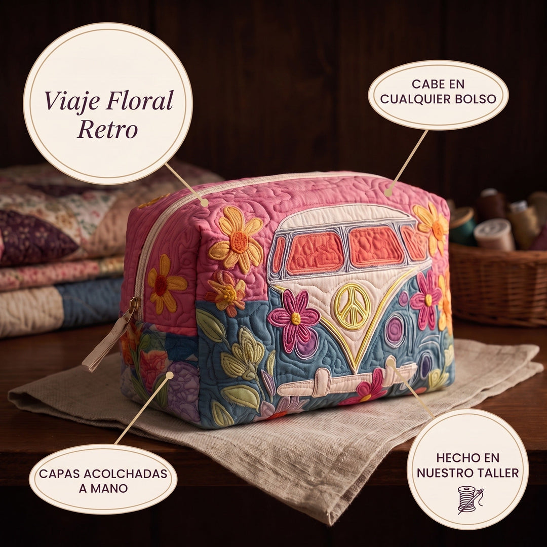 Neceser Acolchado — Viaje Floral Retro