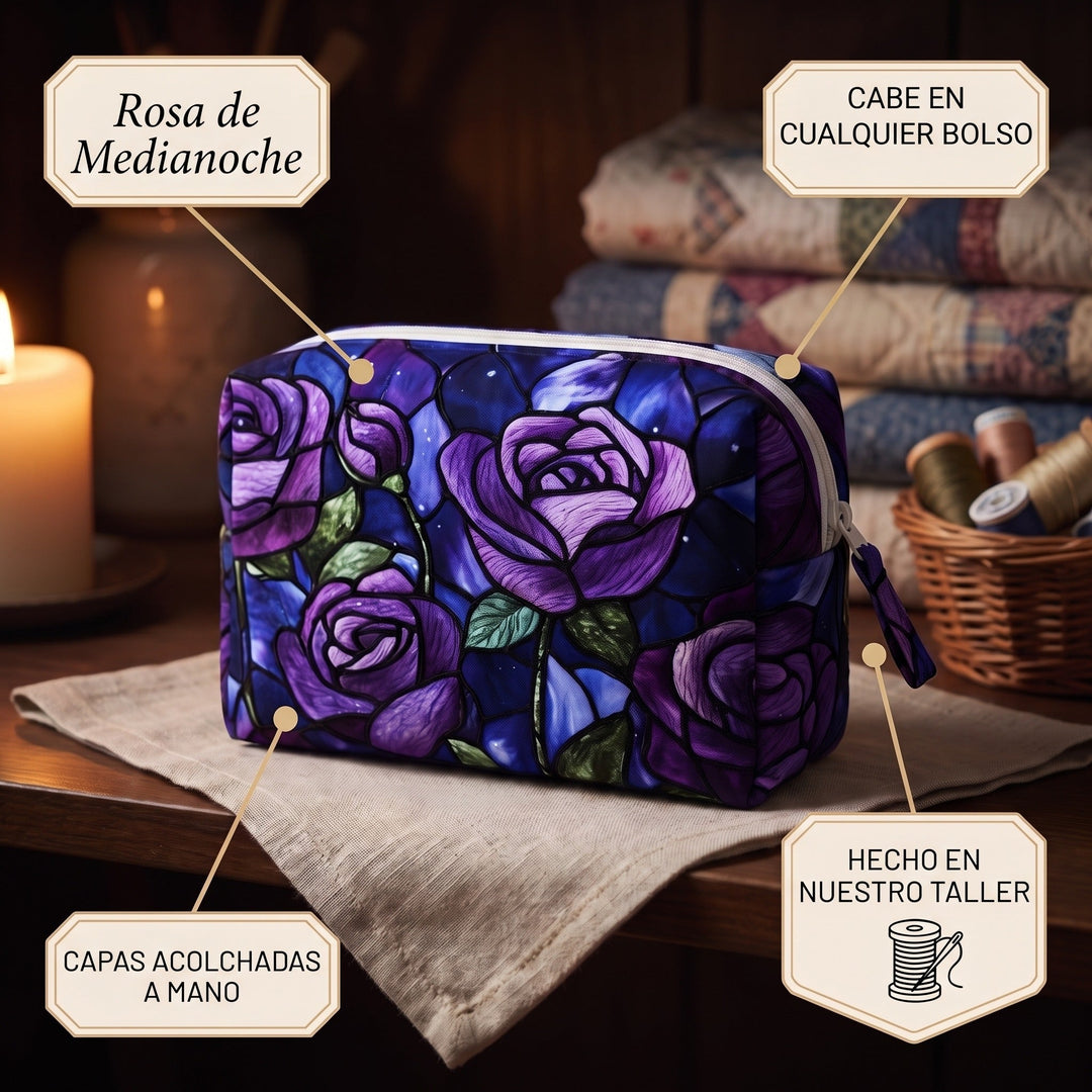 Neceser Acolchado — Rosa de Medianoche