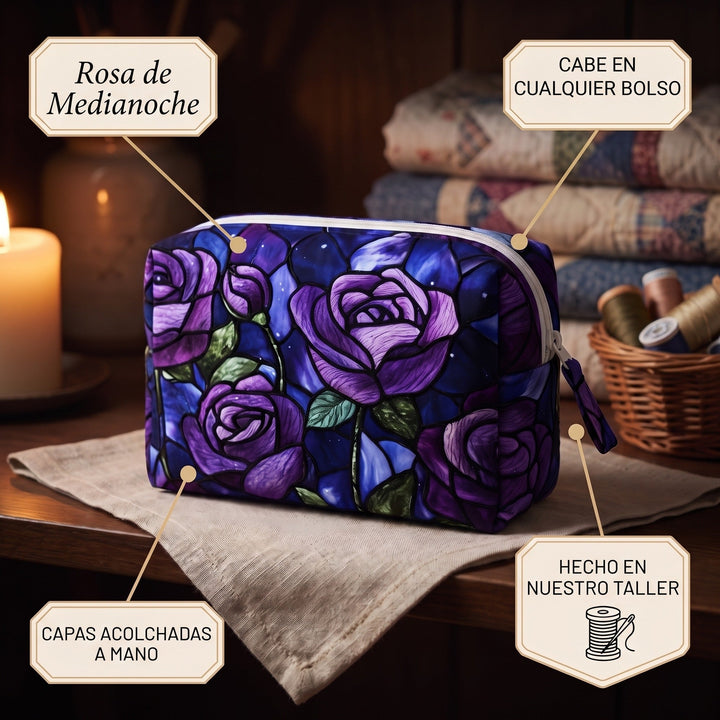 Neceser Acolchado — Rosa de Medianoche