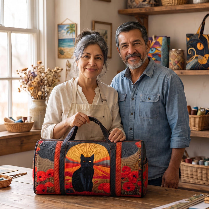 Bolso de Viaje Acolchado — Gato al Atardecer